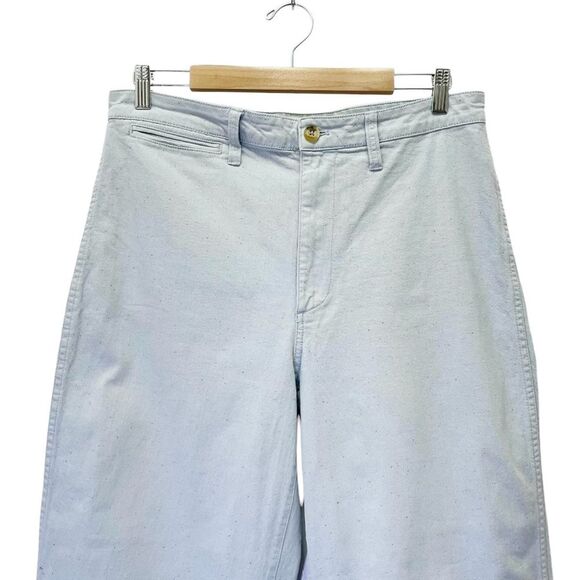 Madewell Slim Emmett Wide-Leg Crop Pants in Light Wash Chambray Speckle Size 31 - Picture 8 of 15